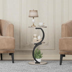 JUSTOGO Small Round Side Table, 3-Tier End Table - Image 8