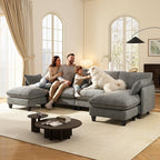 Ihanherry 139" U-Shaped Modular Sectional Couch, Oversized Cloud Sofa - Image 8