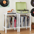 LELELINKY 2-Tier Bamboo Record Player Stand Set of 2 by LELELINKY