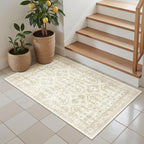 Soalmost 2x3 Washable Rugs for Kitchen Entryway, Small Area Rug Beige/Brown | - Image 3