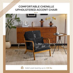 VINGLI Chenille Mid-Century Modern Accent Chair Set of 2, Cute Reading Arm Chair - Image 2
