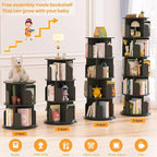 Aheaplus Rotating Bookshelf, 360 Display Wood Spinning Bookshelf Tower - Image 6