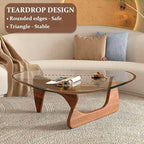 Living Room Coffee Table, 35.8" Mid Century Modern Triangle Coffee Table - Image 6