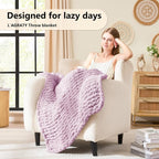 L'AGRATY Chunky Knit Throw Blanket - Image 2