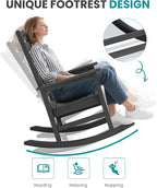 SERWALL Outdoor Rocking Chair Set of 2, Oversized Rocking Chair - Image 8