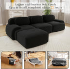 Boneless Sectional Couch, No Assembly Required, 117.3” L Shaped Modular Cloud - Image 9
