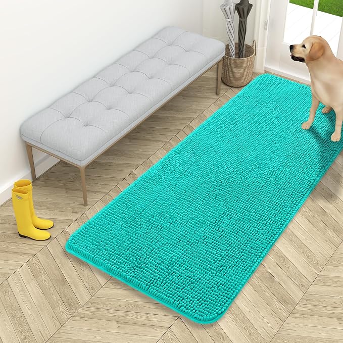 OLANLY Dog Door Mat for Muddy Paws 54x24, Super Absorbent Chenille Mud Mat | by OLANLY