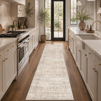 Schweek 2x8 Hallway Runner Rugs Washable Vintage Non Slip Kitchen Rugs Beige - Image 3
