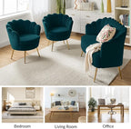 HULALA HOME 3 Piece Velvet Living Room Furniture Set, Including Loveseat & 2 - Image 7