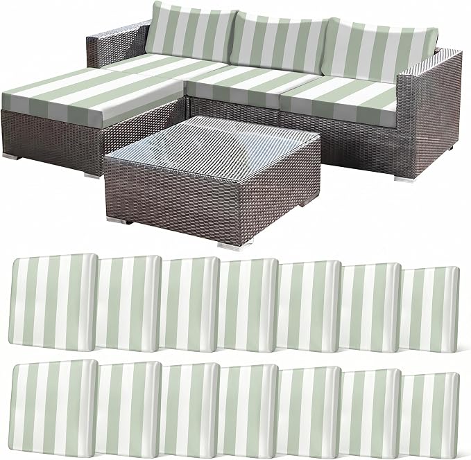 CALBODE 14 Pcs Outdoor Seat Cushion Covers by CALBODE
