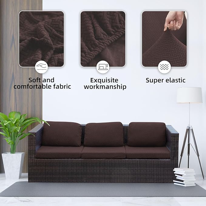 8PCS Patio Cushion Covers.Patio Furniture Couch SeatSlipcovers | Washable - Image 3