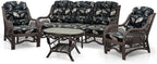 Malibu Lounge Set of 4: 2 Natural Rattan Wicker Chairs, Three-Seater Sofa and - Image 2