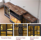 97" Fireplace TV Stand with 36" Electric Fireplace, Farmhouse Entertainment - Image 4