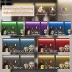 Mekminop Bookcase with Glass Doors and RGB Led Lights, Combination Display - Image 4