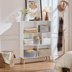 LEYAOYAO Cube Bookshelf 3 Tier Mid-Century White Modern Bookcase - Image 8