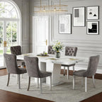 Henf 7 Pieces Faux Marble Dining Table Set - Image 3