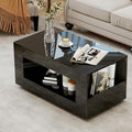39" High Gloss Wood Coffee Table by Unknown