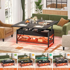 Aheaplus Coffee Table Lift Top Multi-Function Coffee Table Converts to Dining - Image 5