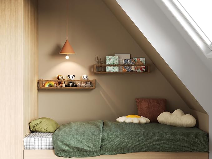 Upgraded Thick Floating Shelves, 24 Inch Solid Wood Bookshelf - Image 5