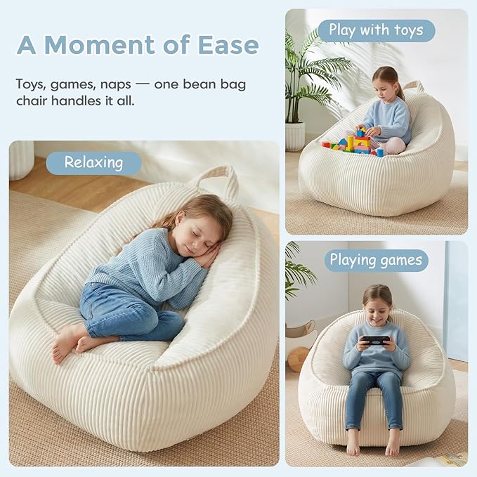 HUGHEAVEN Bean Bag Chairs for Kids, Toddler Bean Bag Chair, Comfy Cozy Reading - Image 5