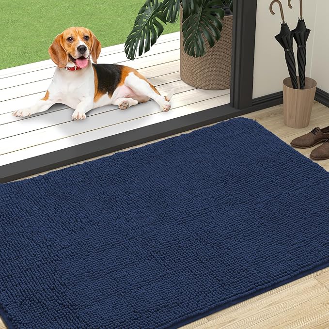 OLANLY Dog Door Mat for Muddy Paws 47x32, Super Absorbent Chenille Mud Mat | by OLANLY
