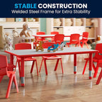 Flash Furniture Wren 23.625''W x 47.25''L Rectangular Red Plastic Height - Image 8