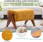 Linen Padded footstools Mid Century Modern Ottoman - Image 3