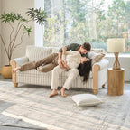EcoHarbor Living 3-Seater Couch, Stripe 81" Mid-Century Modern Upholstered Sofa - Image 7