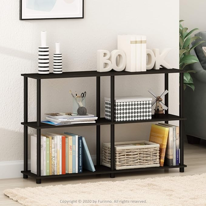 Furinno TURN-N-TUBE Storage Shelves, 3-Tier 47.4 Wide Book Shelf, Corner Shelf - Image 2
