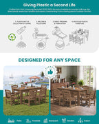 SERWALL Patio Dining Set with 15FT Double Side Umbrella, Outdoor Dining Sets - Image 6