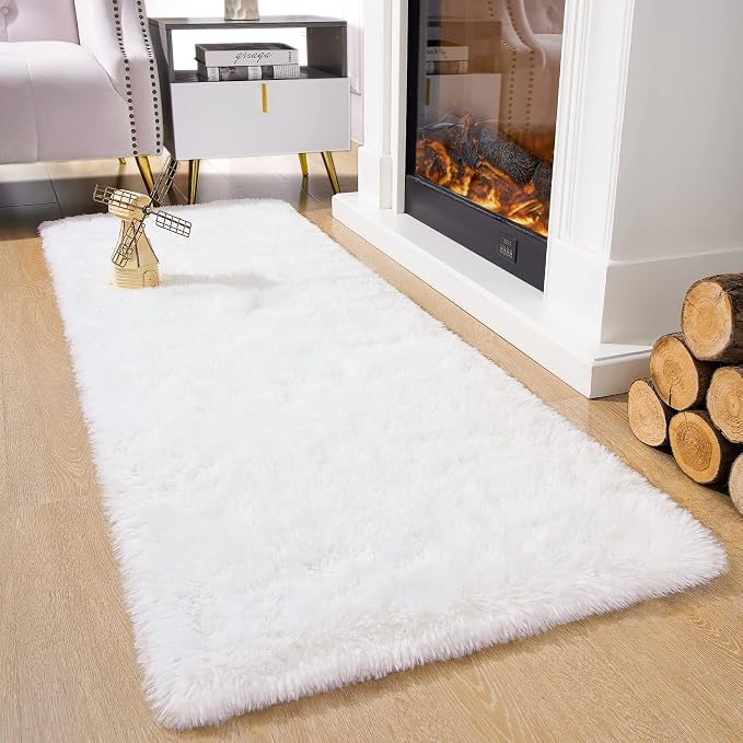 Chicrug Soft Runner Rugs for Bedroom Living Room Plush Fluffy Rug 2x8 | Shag - Image 2