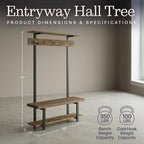 Alaterre Furniture Pomona Entryway Hall Tree – Modern Farmhouse 48-Inch Solid - Image 2