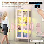 UNICOLY Display Cabinet with Glass Doors, Glass Display Cabinet with 8 Color - Image 4