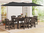 SERWALL Patio Dining Set with 15FT Double Side Umbrella, Outdoor Dining Sets by SERWALL