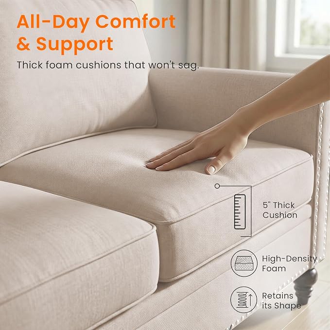 Living Room Sofa Sets 3 Piece, Modern 3 Seater Sofa and Loveseat Couch and - Image 4