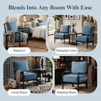 DUHOME Linen Fabric Spindle Accent Chairs Set of 2 - Image 8