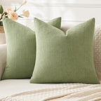 MIULEE Sage Green Chenille Couch Throw Pillow Covers, 16x16 | Set of 2 by MIULEE