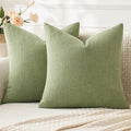 MIULEE Sage Green Chenille Couch Throw Pillow Covers, 20x20 | Set of 2 by MIULEE