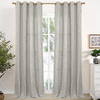 YoungsTex Linen Semi Sheer Curtains 90 Inches Long by YoungsTex