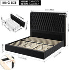 King Size Bed Frame 54" Tall Headboard - Image 2