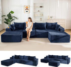 MAXYOYO 132" Giant U-Shaped Modular Sectional Couch, Modern Boneless Couch by MAXYOYO