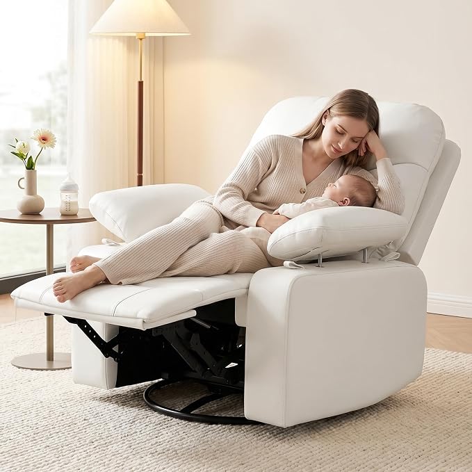 Nursery Glider Recliner with Adjustable Armrests, Oversized Comfortable Nursing - Image 3