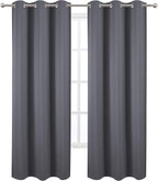 Blackout Curtains 42 x 95 inch/Dark Grey Curtains Set of 2 Panels/Thermal - Image 2
