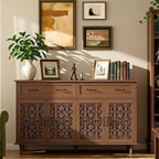59-Inch Walnut Buffet Cabinet by YHFEXYT