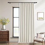 90 Inch Pinch Pleated Linen 100% Blackout Curtains Extra Wide Natural 60x90 | - Image 6