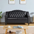 LEVNARY Chesterfield Loveseat Leather, Upholstered Sofa by LEVNARY