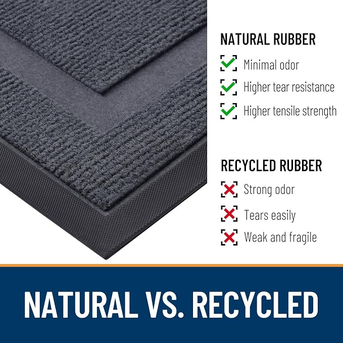 OLANLY Front Door Mat Outside 33x21, All-Season Heavy-Duty Rubber Doormat | - Image 4