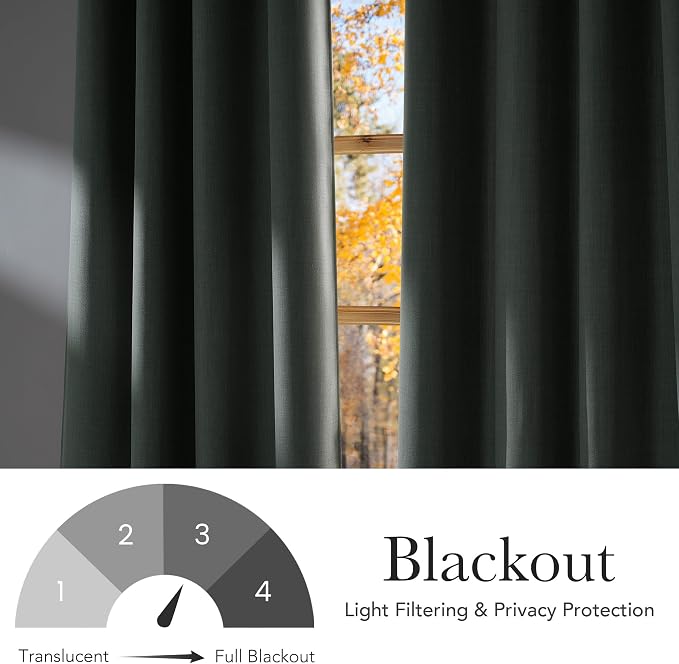 NICETOWN Short Faux Linen Sage Green Blackout Curtains 63 inches Long - Image 6