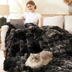 L'AGRATY Faux Rabbit Fur Throw Blanket - Image 5