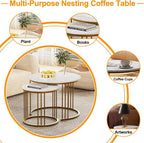 Garden 4 you Coffee Table Faux Marble Nesting Table - Image 7